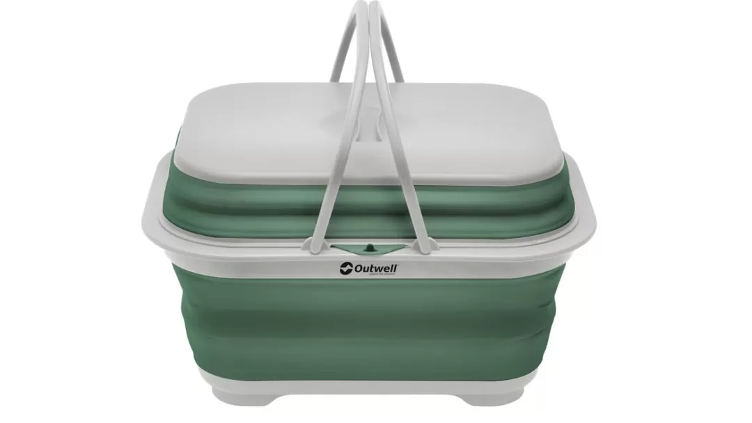 Collaps Opbevaring-Outwell Collaps Vaskebalje med håndtag og låg Shadow Green ShadowGreen